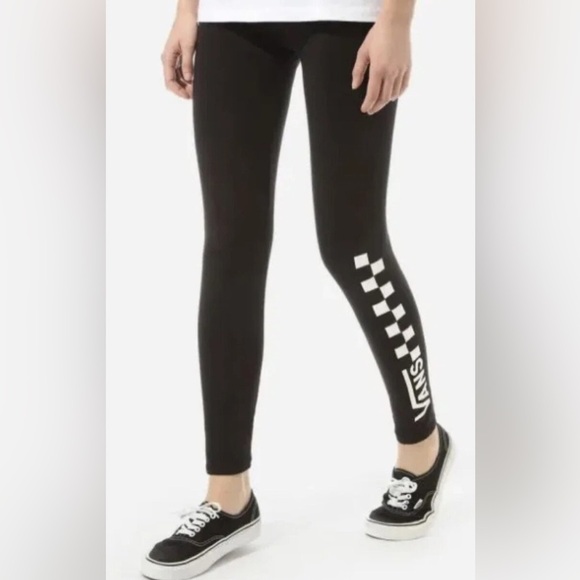 Vans Chalkboard Classic Black Leggings Girls Size Small NWT - Picture 1 of 8